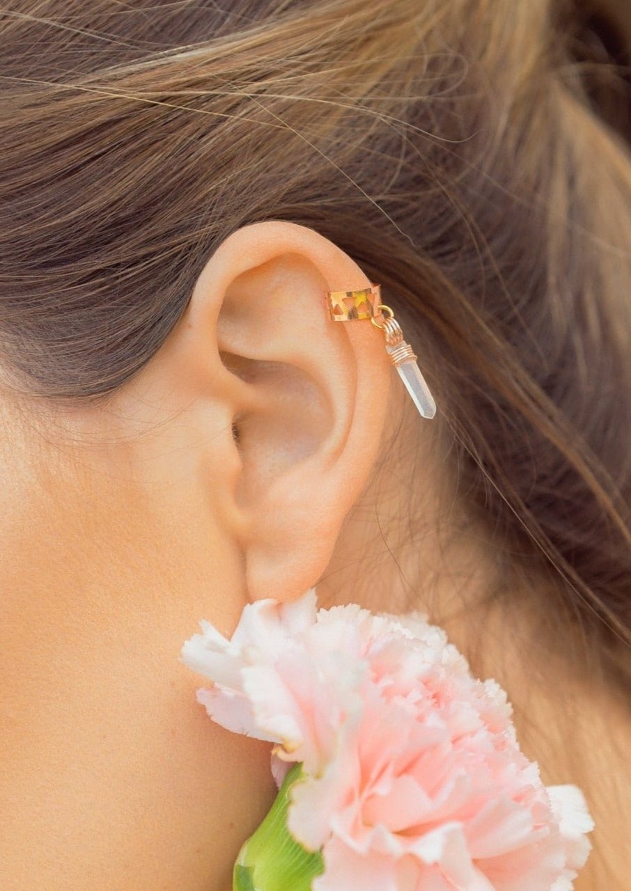 Arete Earcuff Cuarzo Cristal